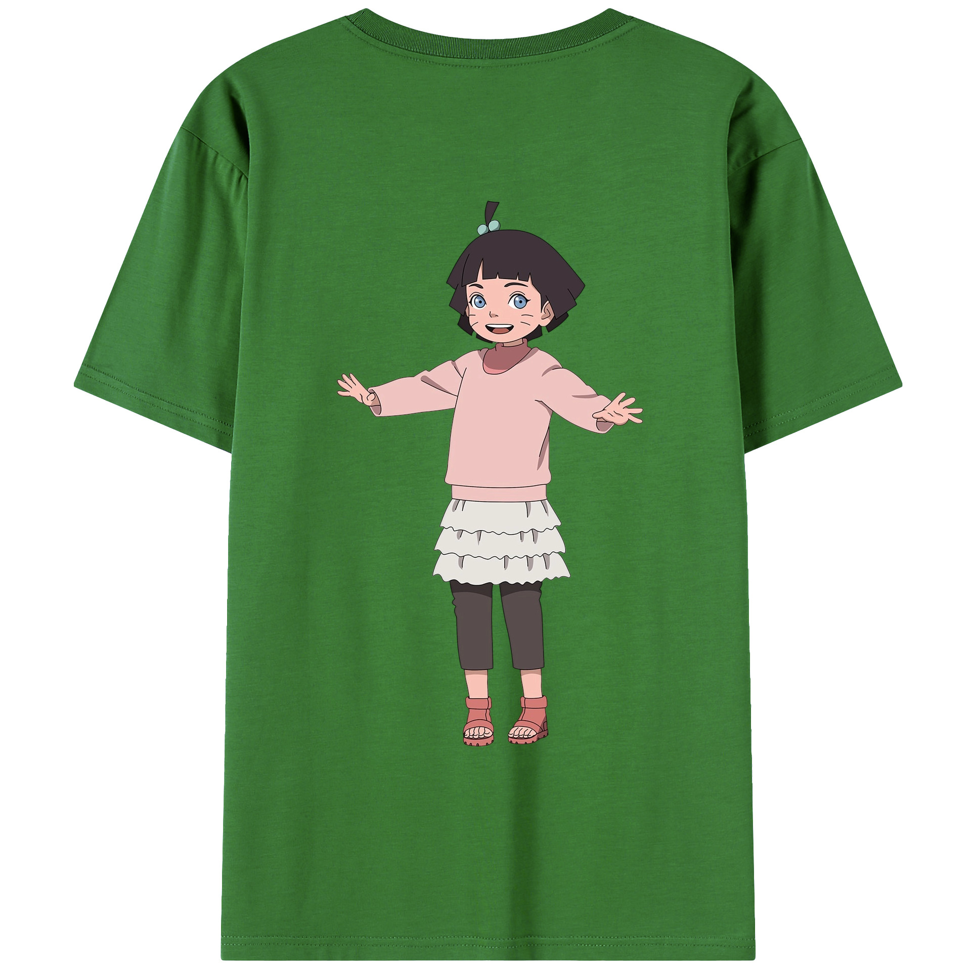（画像用） NARUTO -ナルト- うずまき ヒマワリ Uzumaki Himawari レディース半袖Tシャツ(バックプリント)